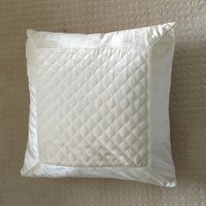 Velvet Cream Square Throw Pillow